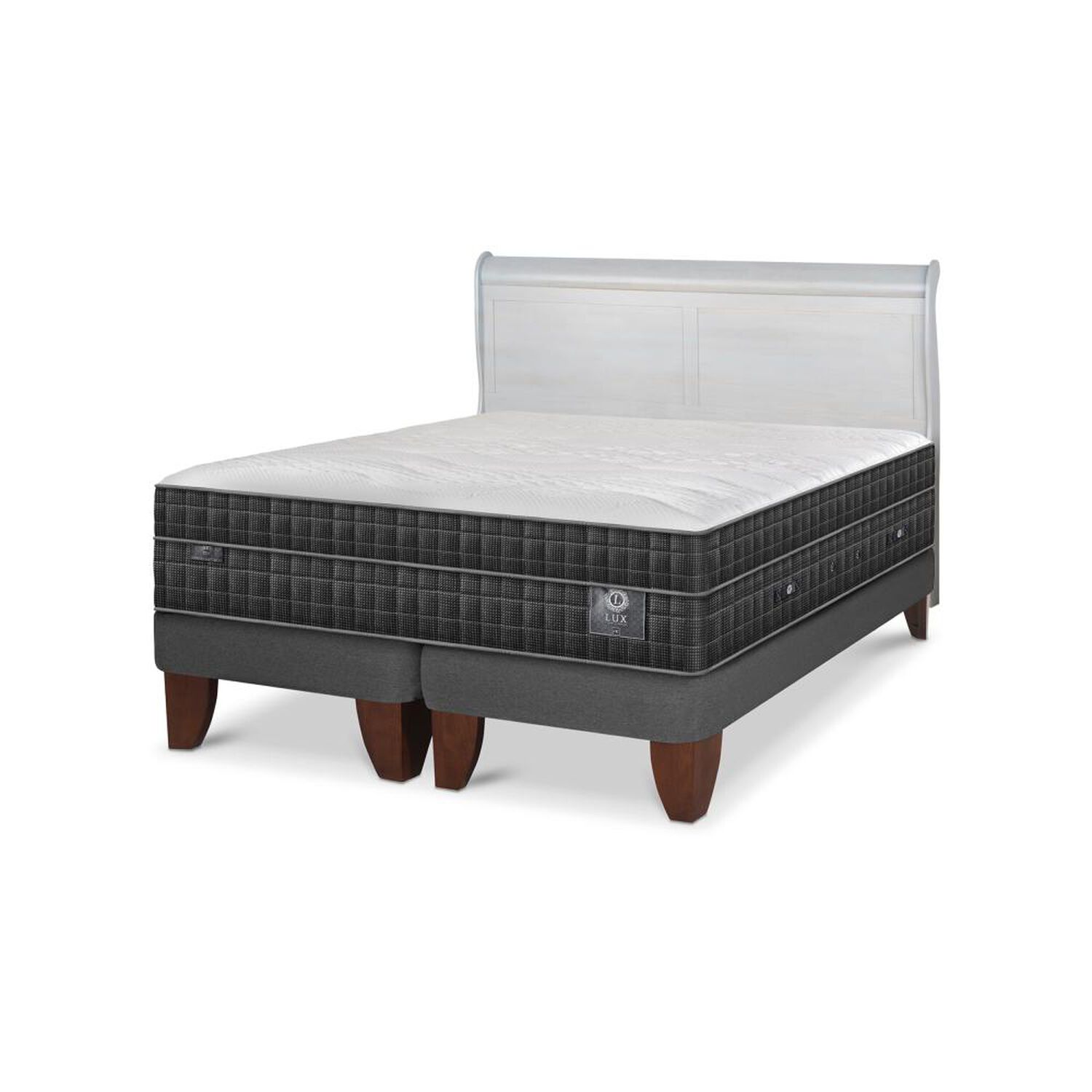 Cama Europea Cic Lux / 2 Plazas / Base Dividida + Respaldo image number 5.0