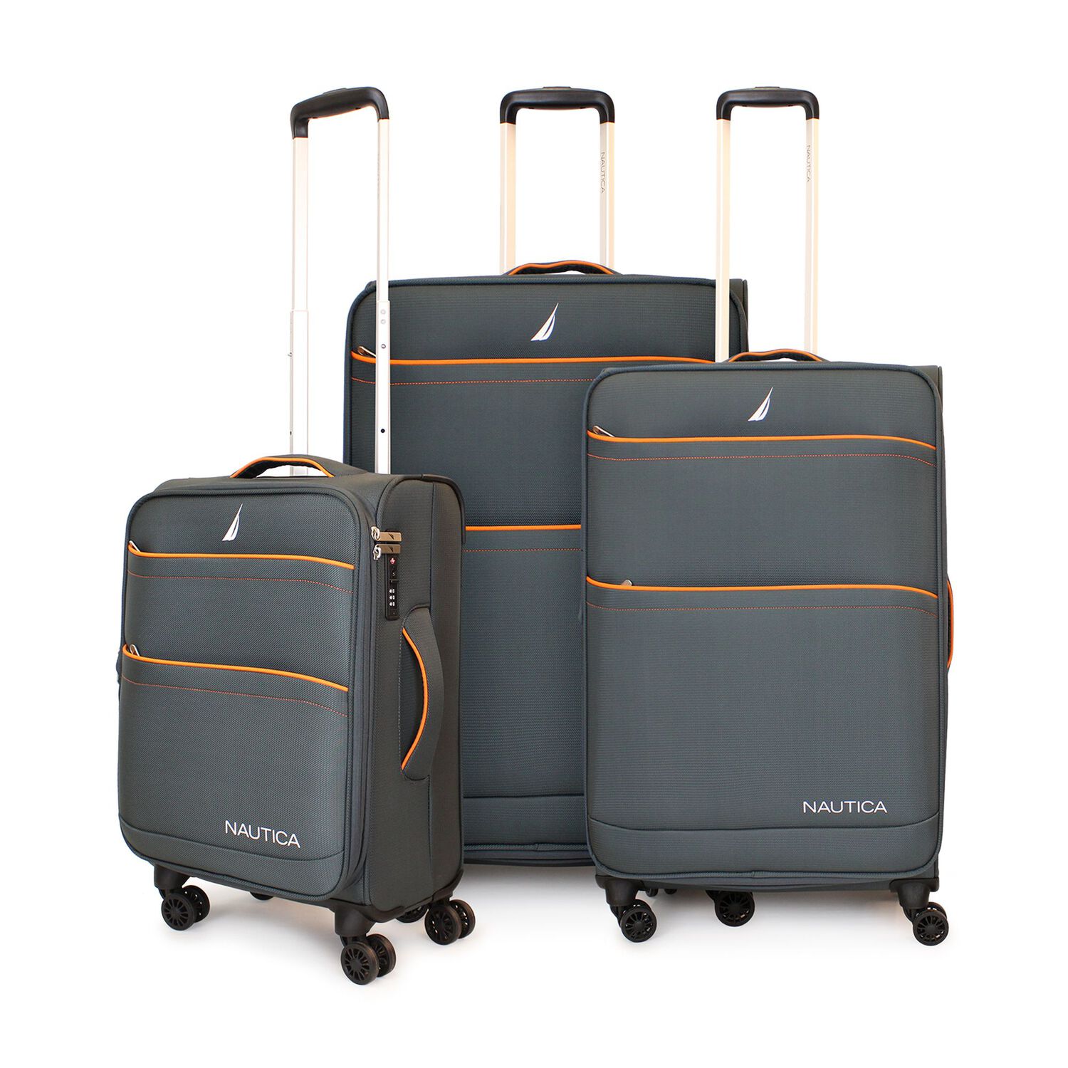 Set De 3 Maletas Blandas S+m+l Nautica Lisboa Gris image number 0.0