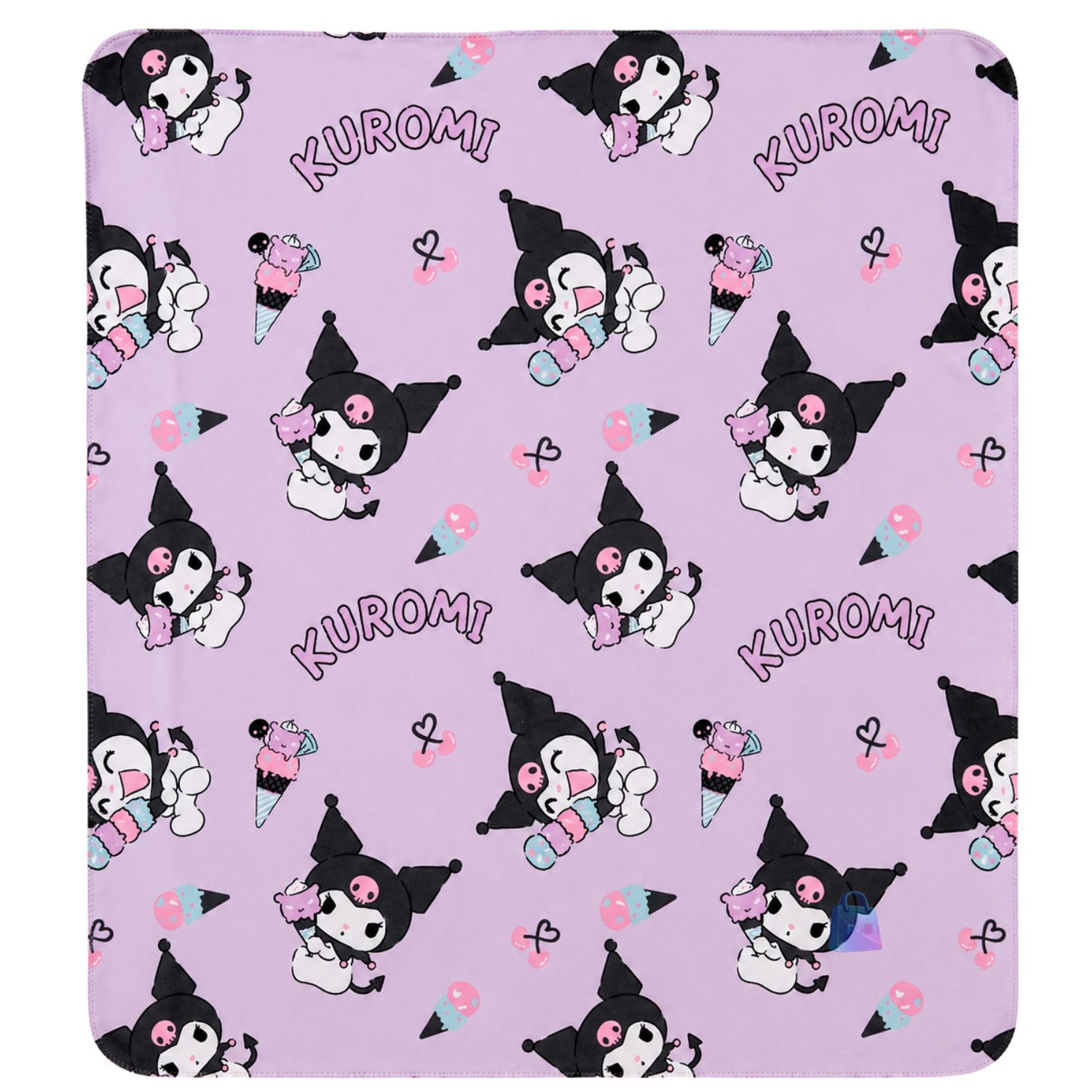 Manta Polar Sherpa Dise&ntilde;o Kuromi 127x152cms Suave - Ps image number 1.0