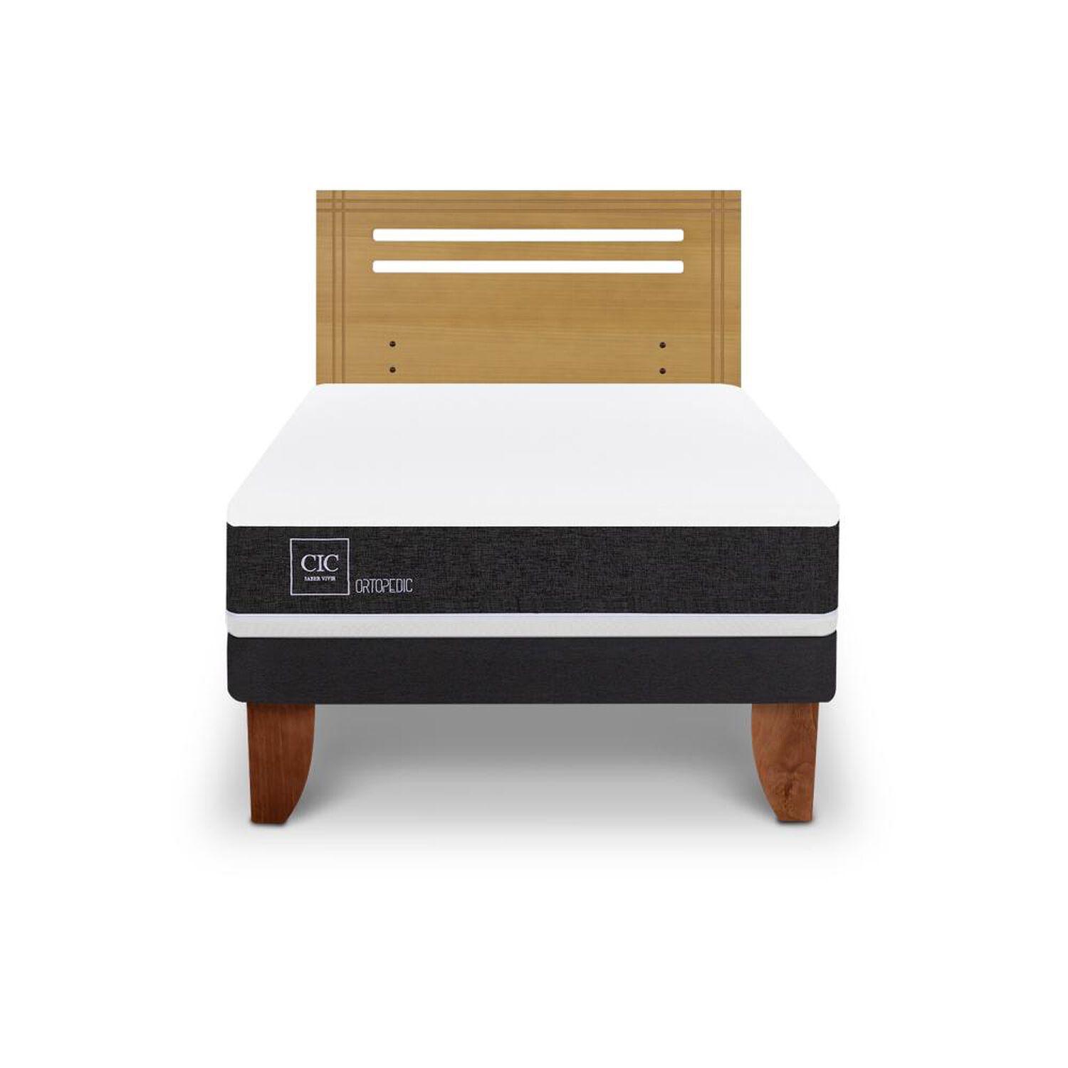 Cama Europea Cic Ortopedic / 1.5 Plazas / Base Normal + Respaldo image number 0.0