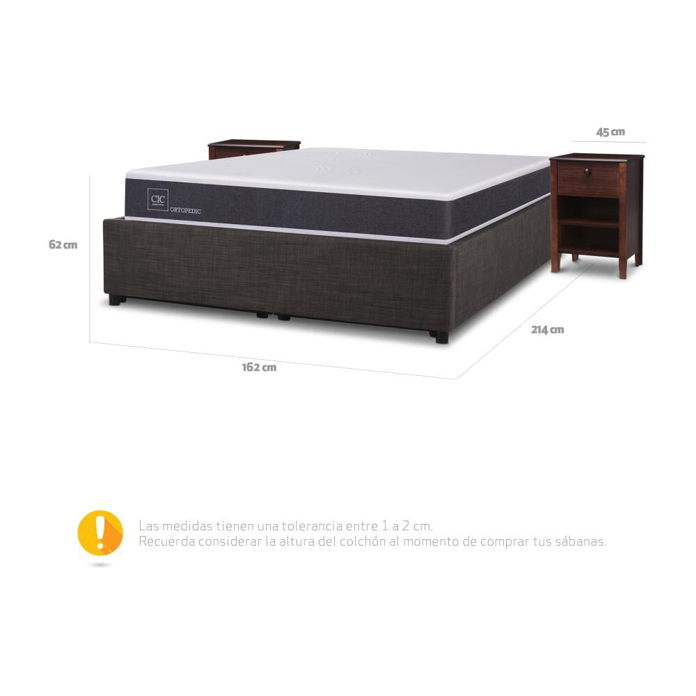 Cama Baúl Cic New Ortopedic / 2 Plazas / Base Normal + Velador image number 5.0