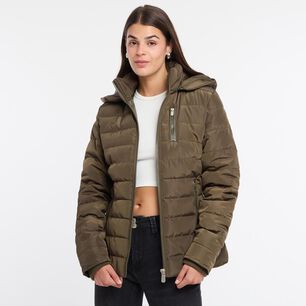 Parka Aplicación En Bolsillo Cuello Alto Con Capucha Mujer Rolly Go