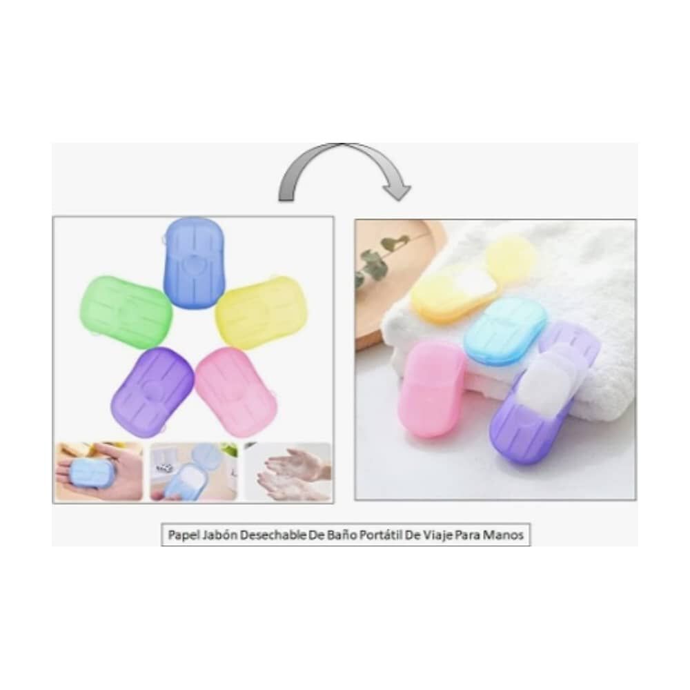 Papel Jab&oacute;n Desechable De Ba&ntilde;o Port&aacute;til De Viaje Para Mano image number 1.0