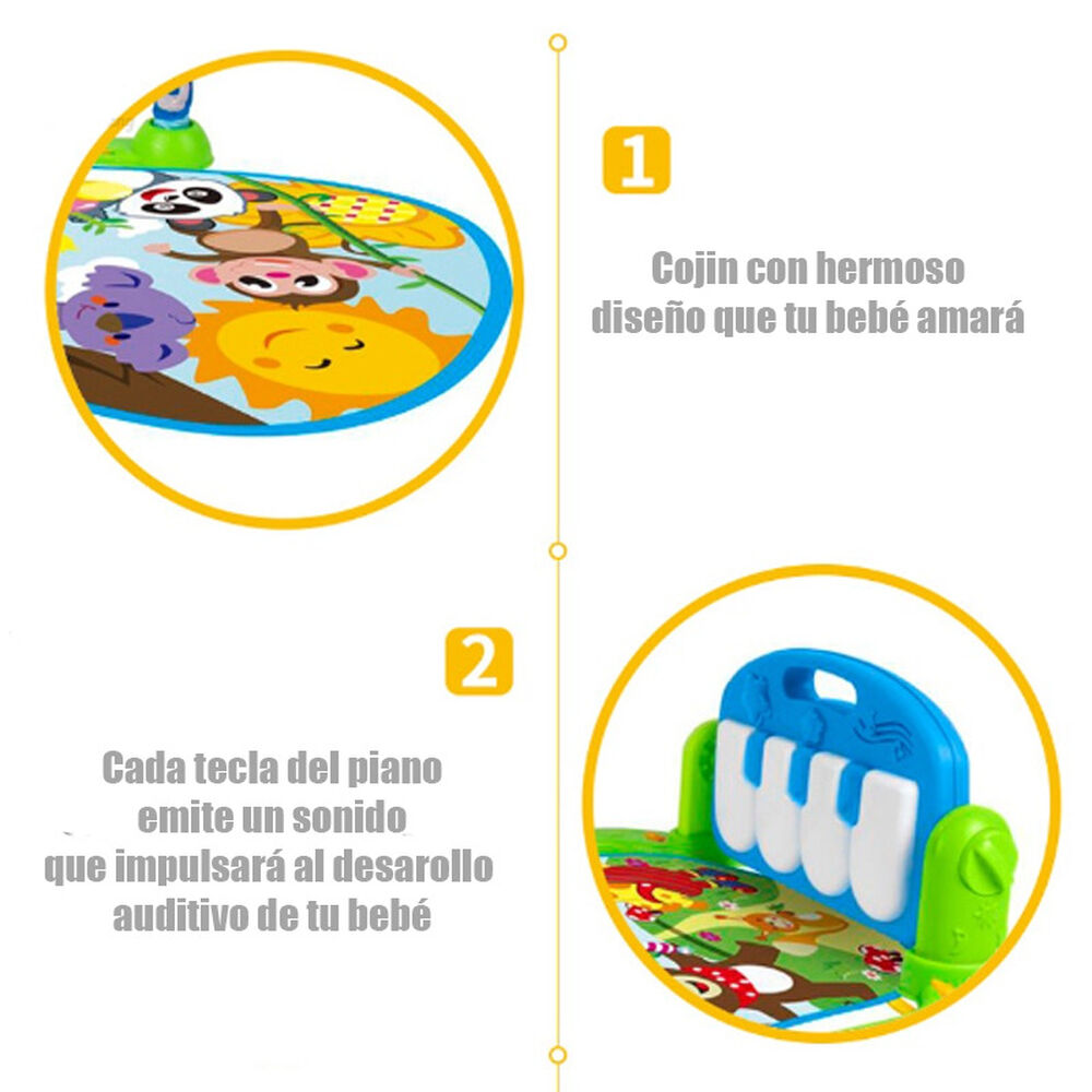 Alfombra De Juego Gimnasio Musical Piano Sonajero Juguete image number 3.0