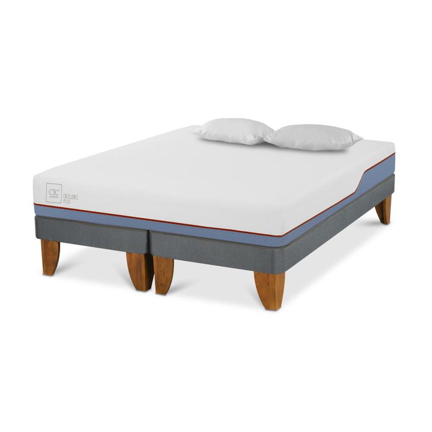Cama Europea Cic Excellence Plus / 2 Plazas / Base Dividida + Almohadas image number 1.0