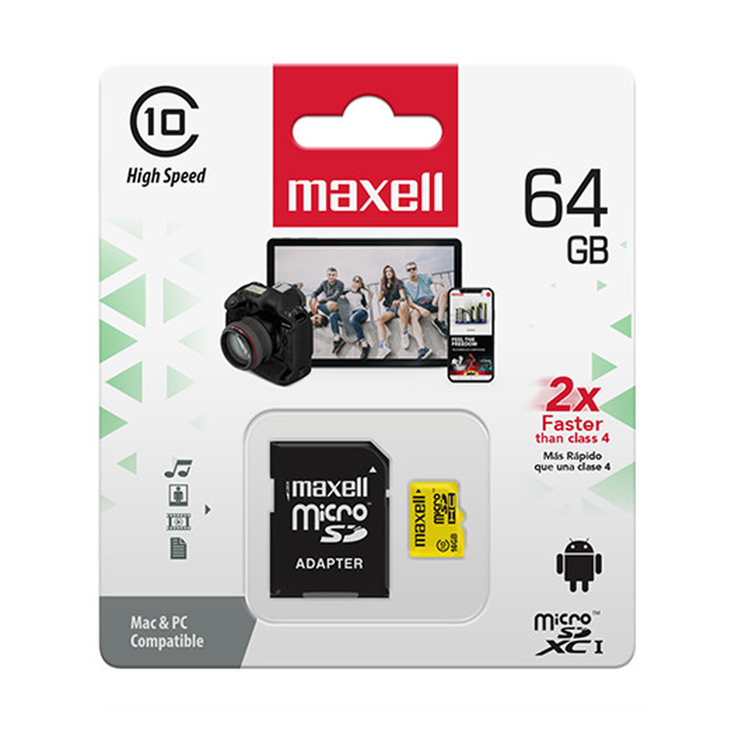 Tarjeta Micro Sd Maxell 64gb Clase 10 image number 2.0
