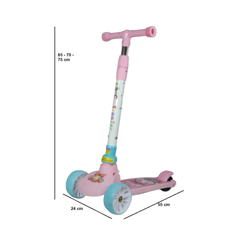 Scooter Monopatín Niños Rosado Blanco image number 1.0