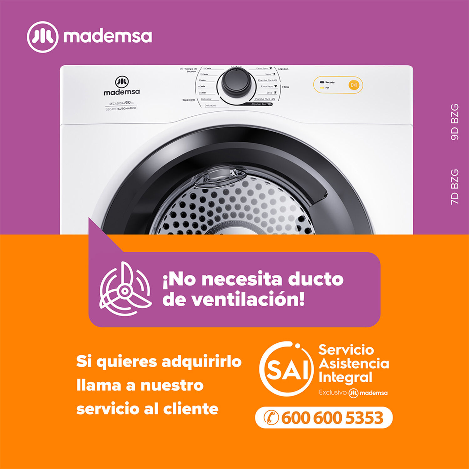 Secadora Mademsa 7D BZG / 7 Kg image number 5.0