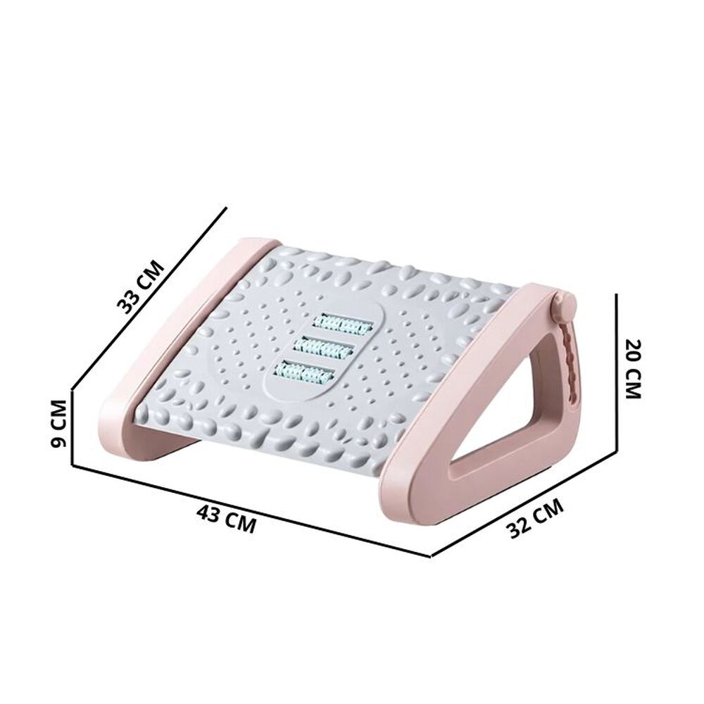 Reposapiés Rodillos De Masaje Pedal Ajustable Ergonomico - Rosa image number 1.0