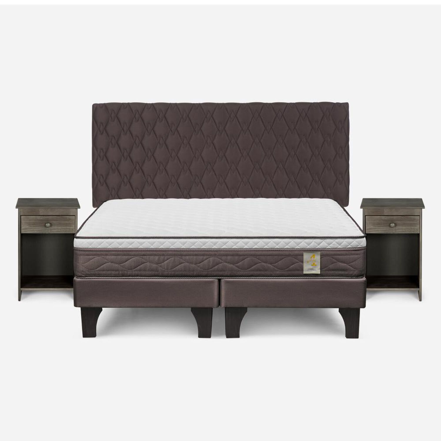 Cama Europea Rosen New Style 4 Plus / 2 Plazas / Base Dividida + Set De Maderas image number 0.0