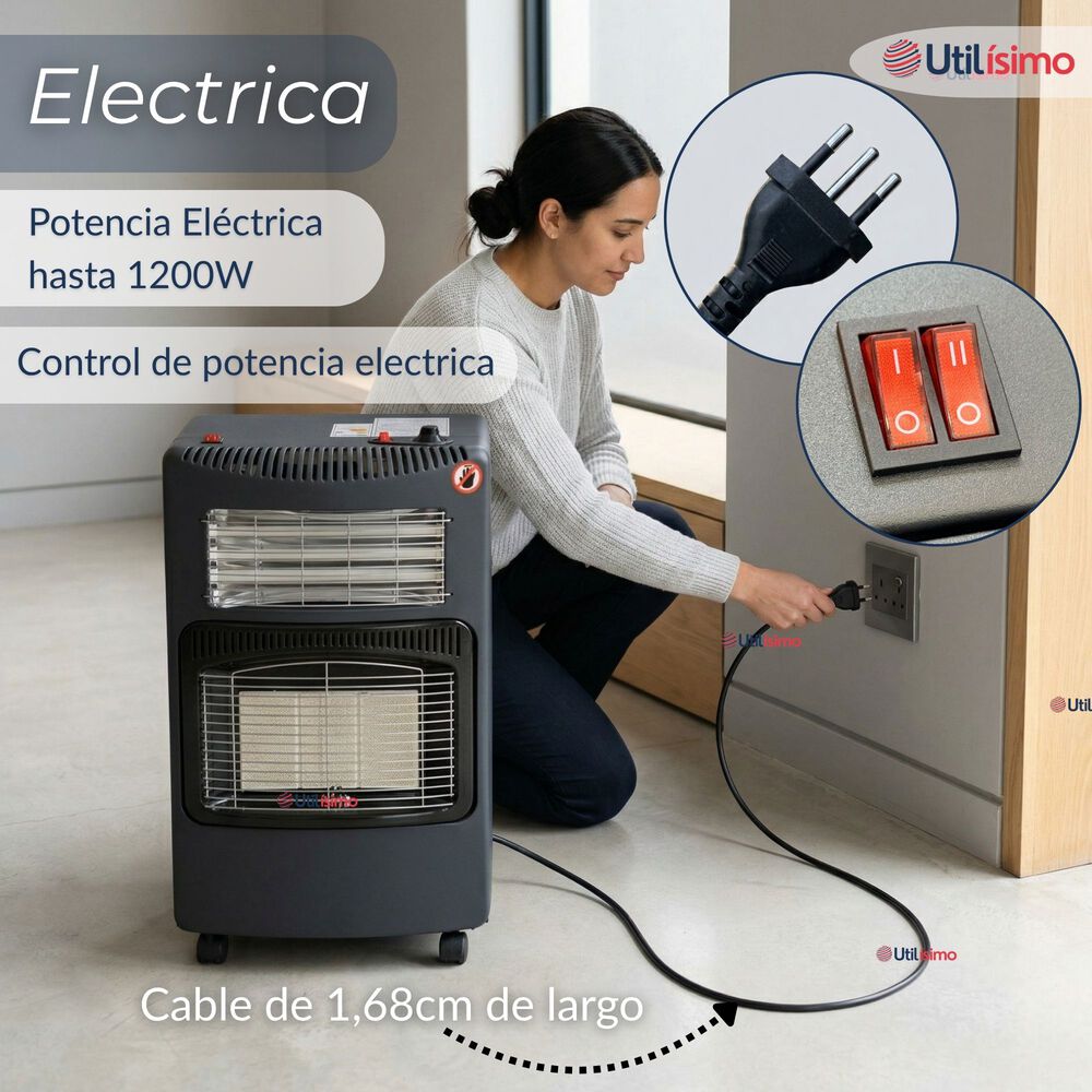 Estufa Hibrida Gas El&eacute;ctrica Plegable Con Accesorios 5kg A 15kg Glp . Eficiencia Energ&eacute;tica Clase A image number 6.0