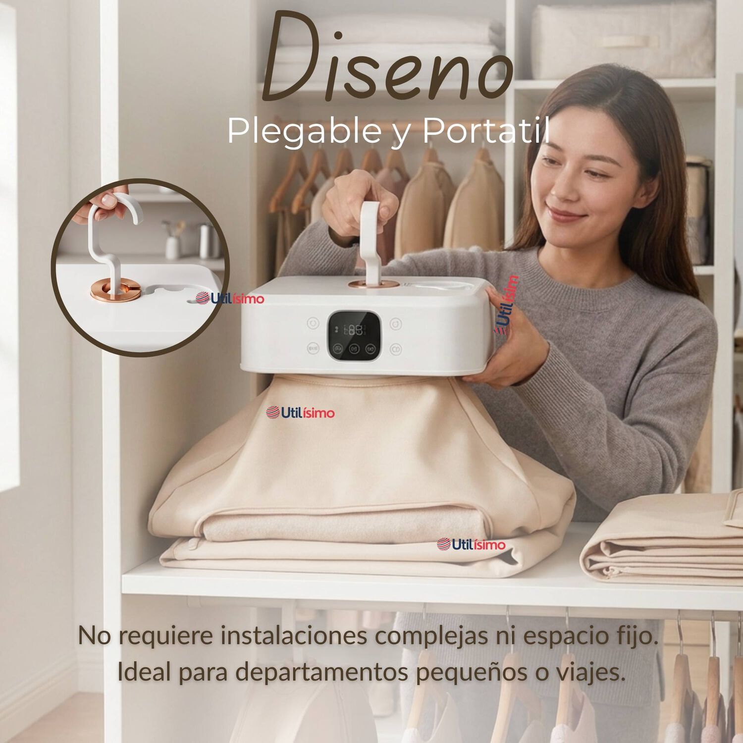 Secadora Ropa Port&aacute;til Compacto El&eacute;ctrico Bajo Consumo 900w - 1000w image number 7.0