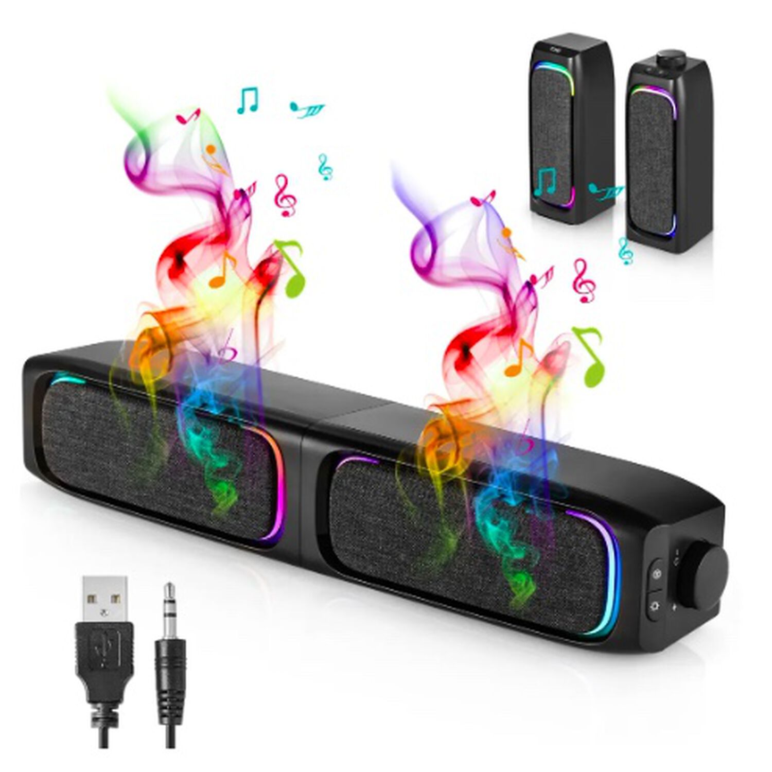 Soundbar Parlante Gamer Pc Tv Rgb image number 0.0