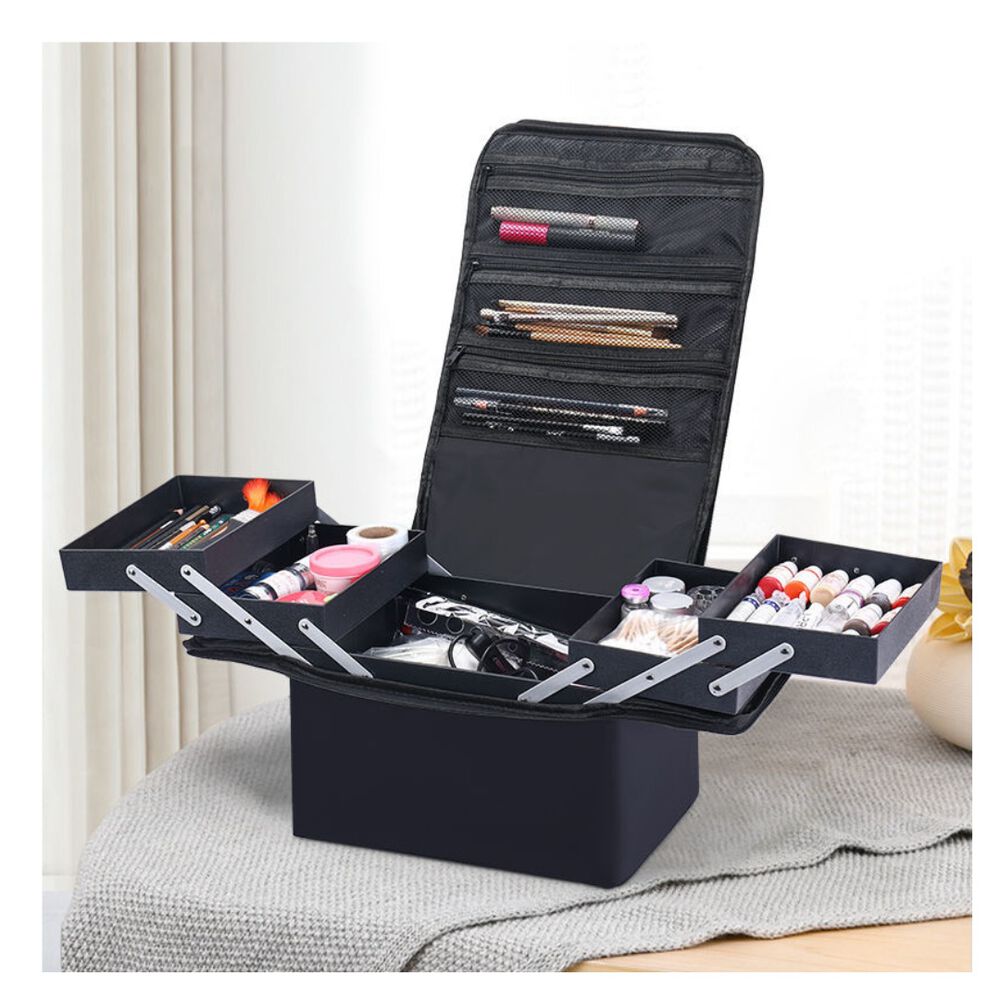 Bolso De Viaje Organizador De Cosméticos Maquillaje Negro image number 2.0