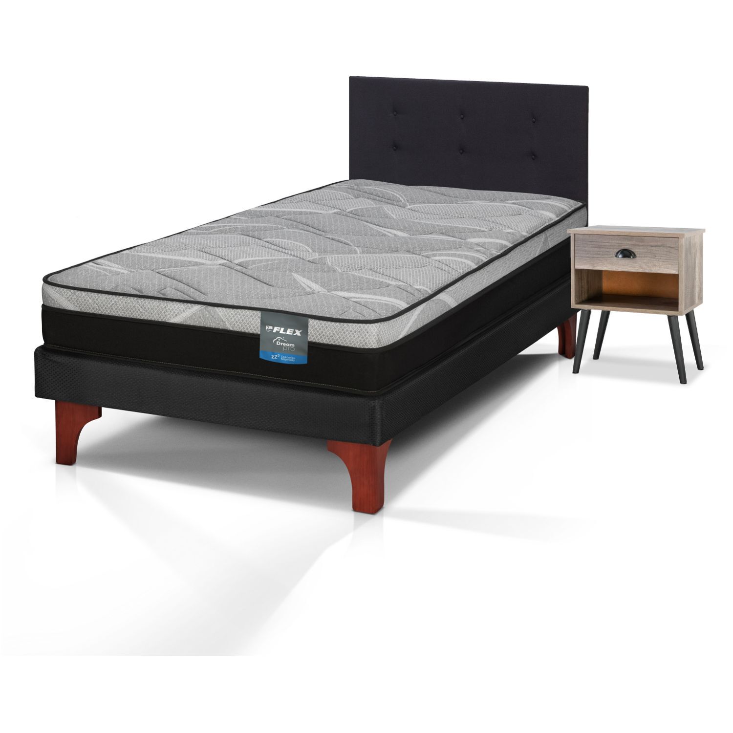 Cama Europea Flex Dream Pro / 1.5 Plazas + Set De Maderas image number 2.0