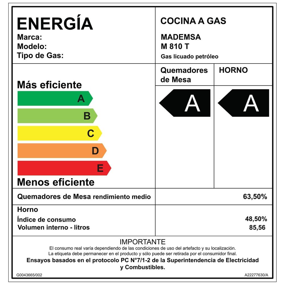 Cocina A Gas 6 Platos Mademsa M 810 T Gris image number 10.0