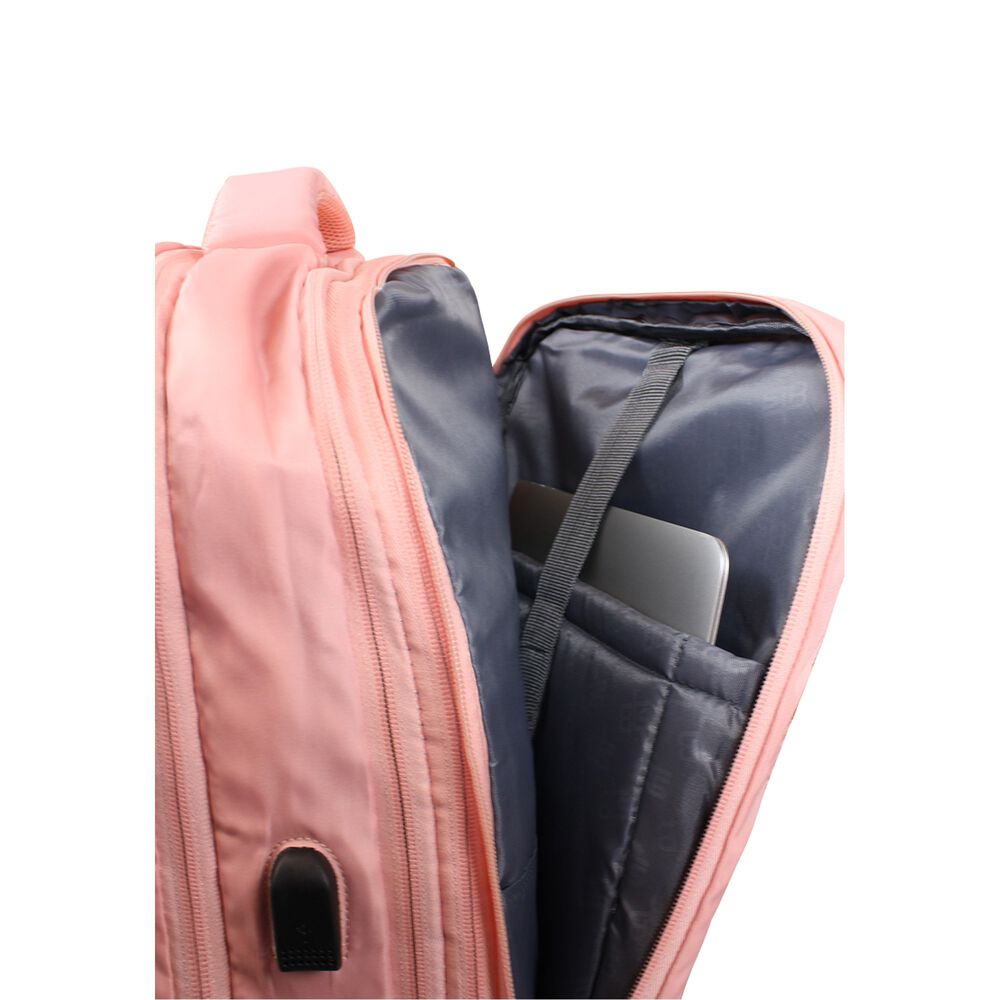 Mochila De Viaje Viral Rosada Con Usb Swiss Bag image number 5.0