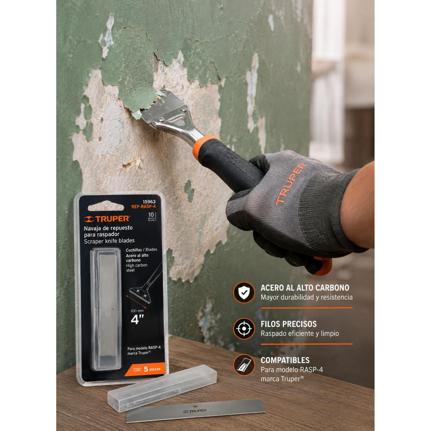 Cuchillas Repuesto Para Raspador Truper Rep-rasp-4 5 Pzas image number 2.0