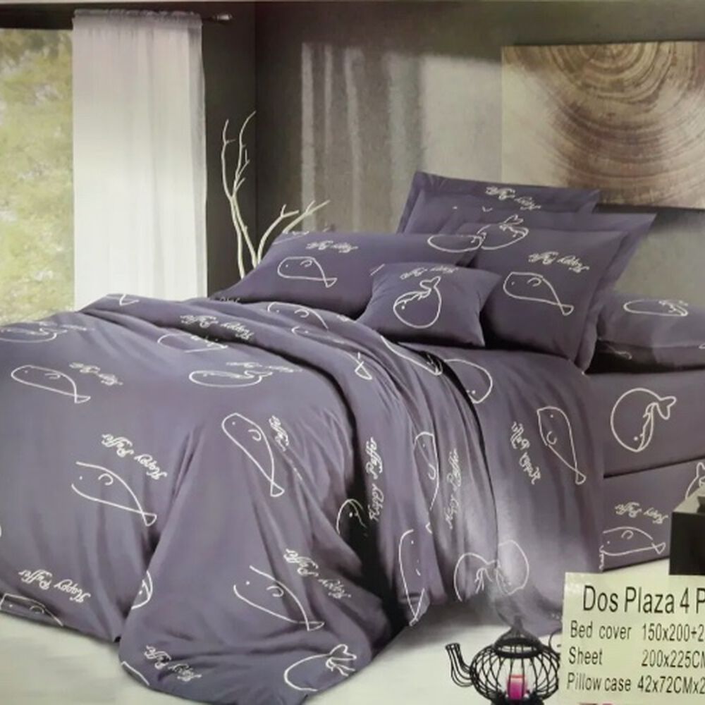 Juego De S&aacute;banas 2 Plazas Gris 4 Piezas image number 0.0