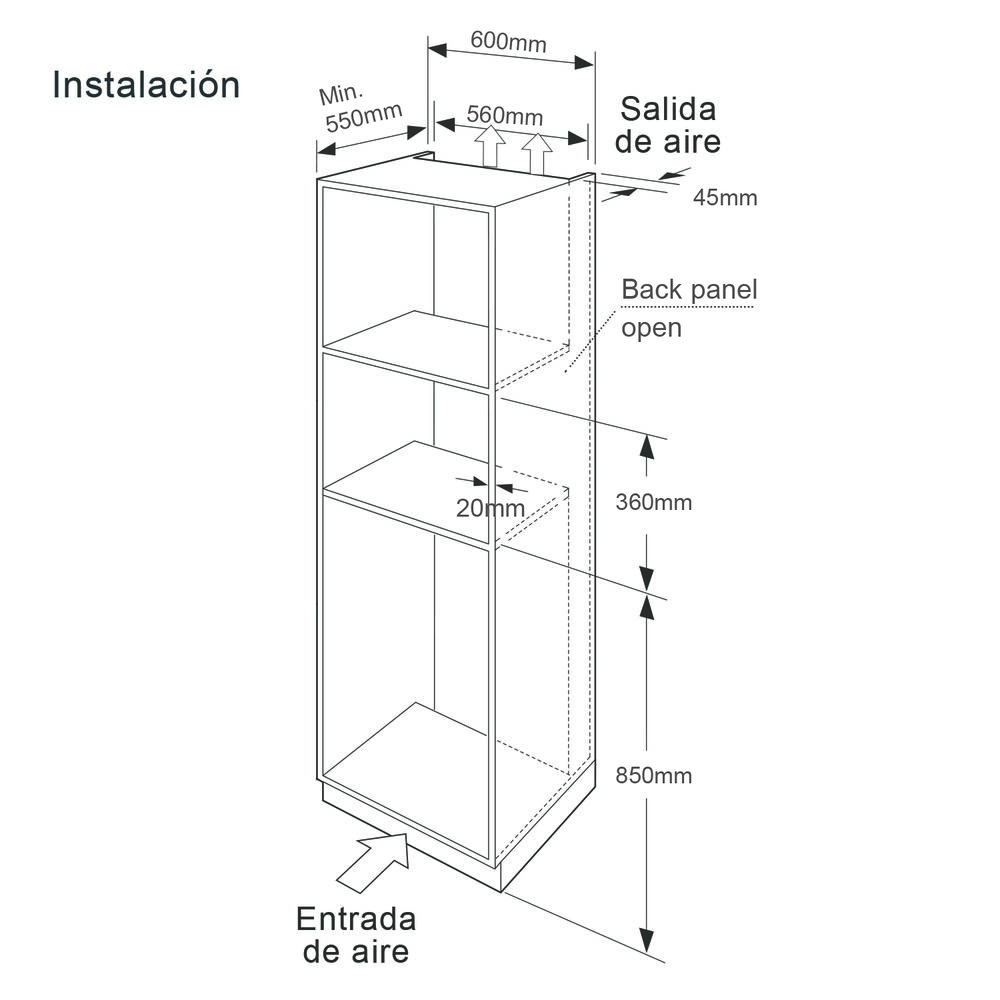 Microondas Empotrado Groner Inox Grill 25l image number 3.0