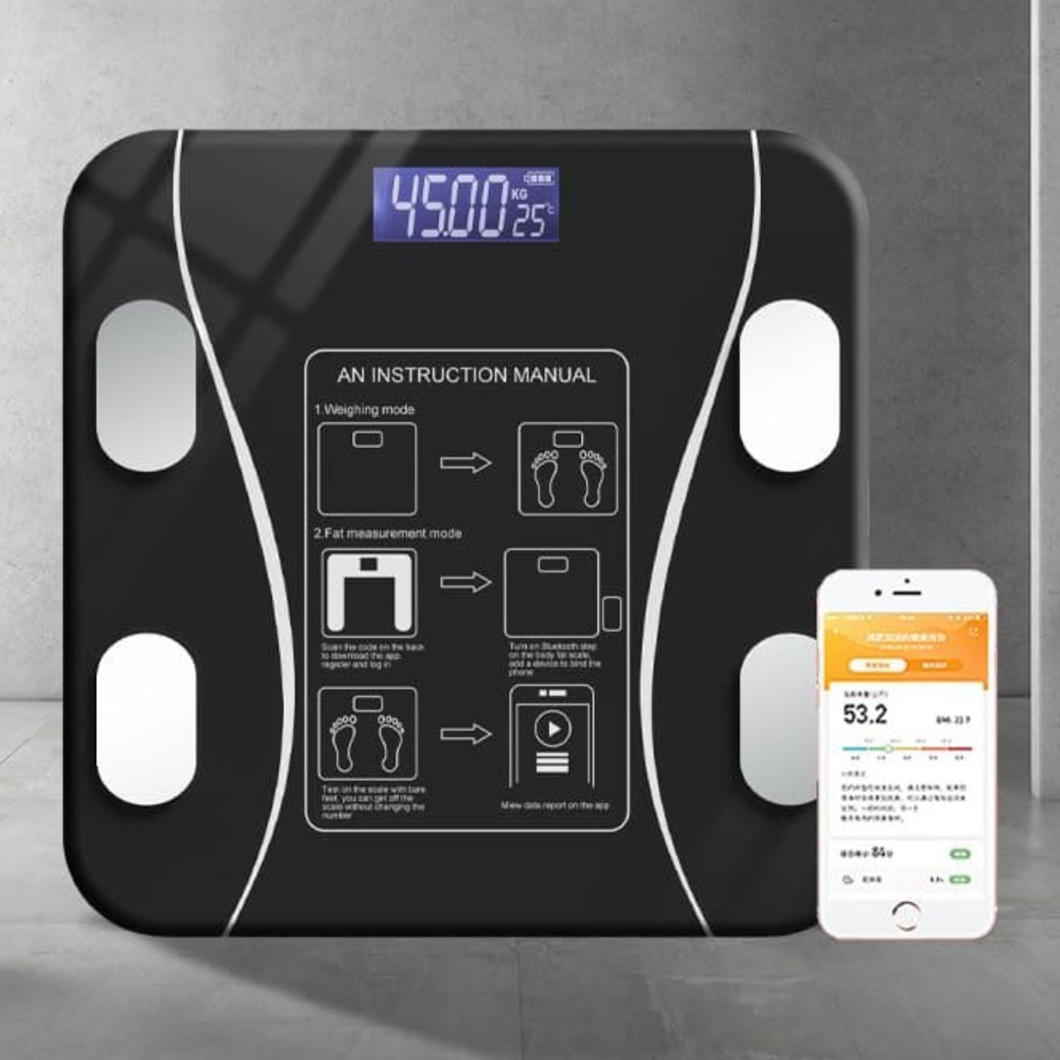 Smartfit Pro Balanza Cuadrada Inteligente Para Hogar Negro image number 5.0