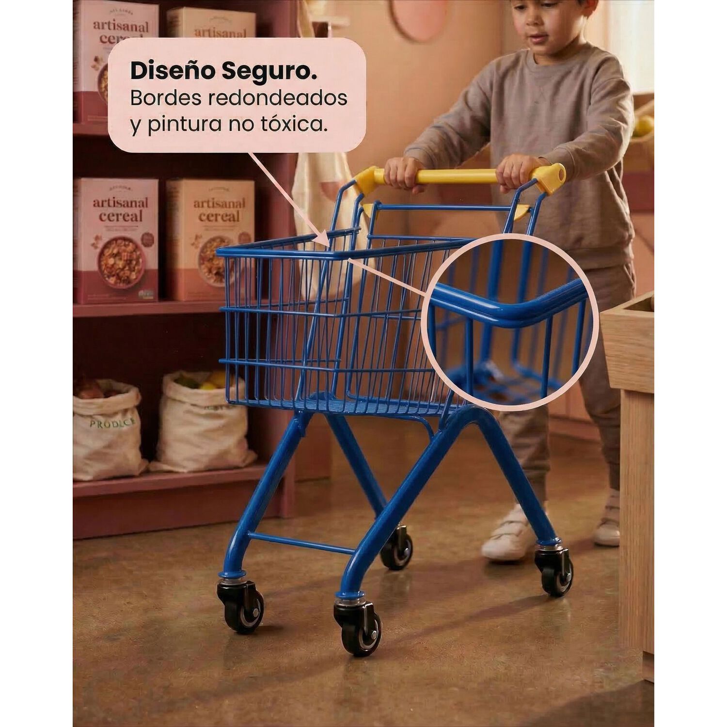 Carro De Supermercado Infantil De Metal Juguete image number 22.0