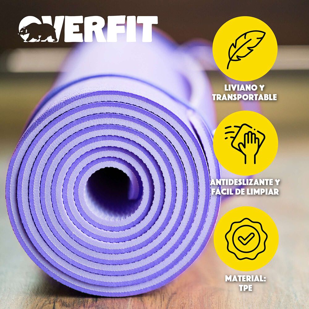 Mat Yoga Tpe 6mm Overfit Alfombra Alfombra Pilates Bicolor image number 4.0
