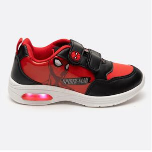 Zapatilla Infantil Con Luces Niño Spiderman Rojo