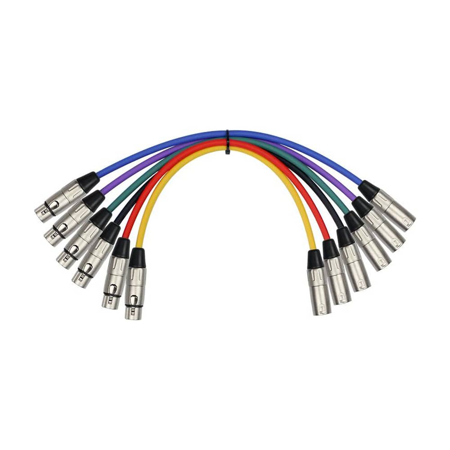 Juego 6 Cables Microfono 0,3m Xlr Macho-hembra Mp6-480-0.3m image number 1.0