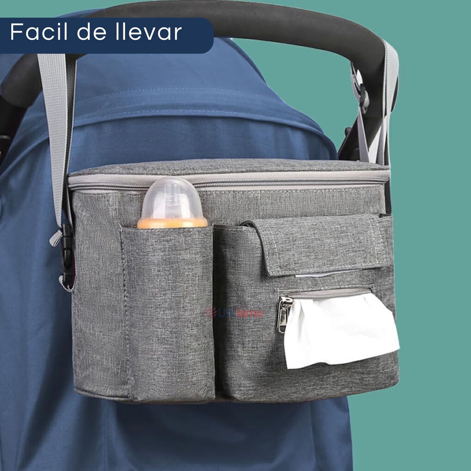 Bolso Maternal Mochila Para Coche Pa&ntilde;alera Beb&eacute; Light Gray image number 4.0
