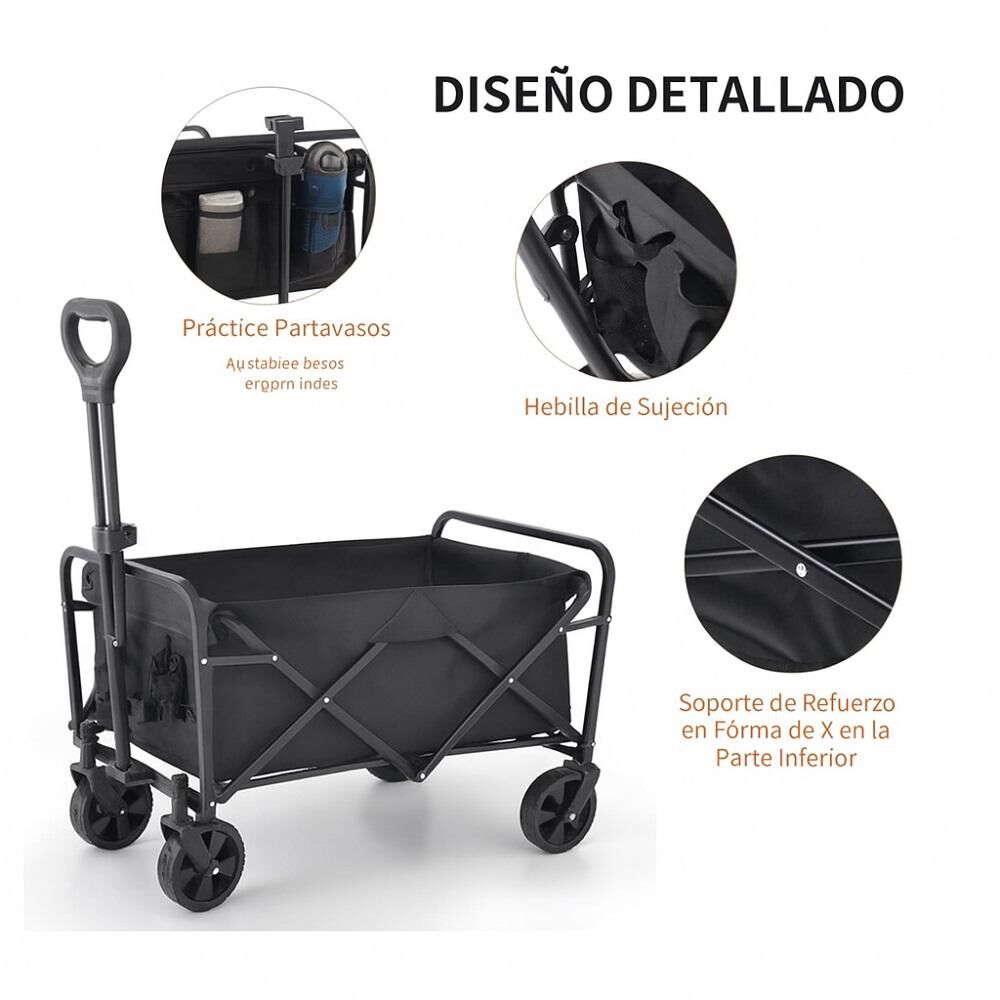 Carrito Arrastre Para Compras Plegable Para Camping Y Picnic image number 4.0