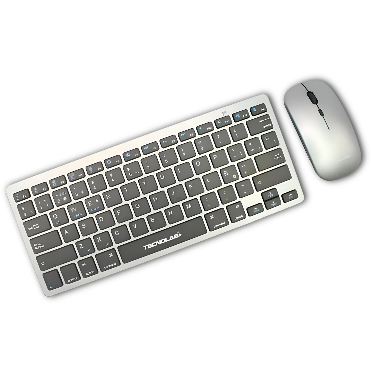 Kit Teclado Y Mouse Inal&aacute;mbrico Conexi&oacute;n Bluetooth + Usb 2g image number 1.0