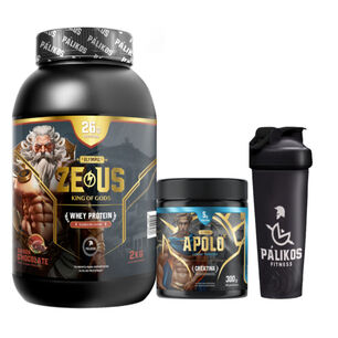 Proteina 100% Whey Zeus 2kg (sabor Chocolate)+ Creatina Apolo 300g+ Shaker