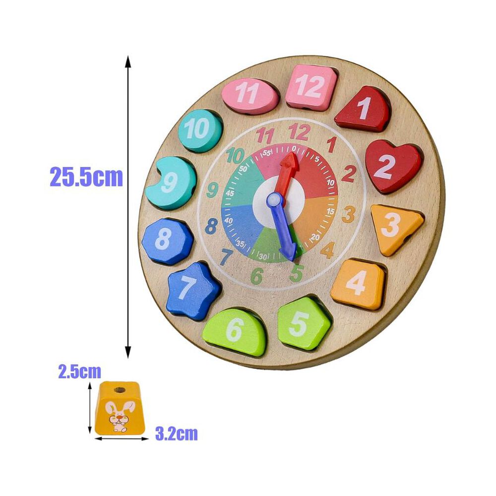 Reloj De Encaje De Madera Juguete Para Ni&ntilde;os image number 1.0