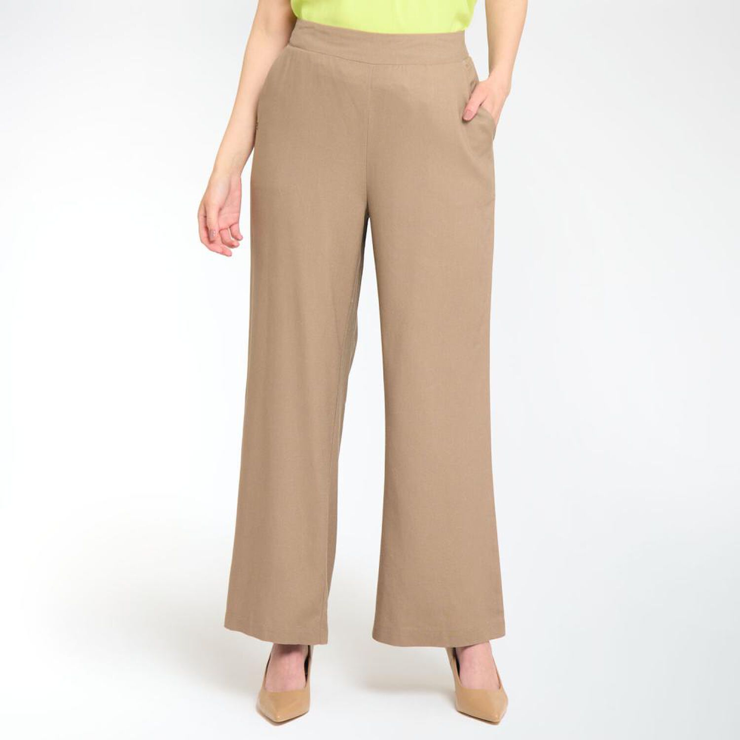 Pantal&oacute;n Lino Tiro Alto Relax Mujer Lesage image number 0.0