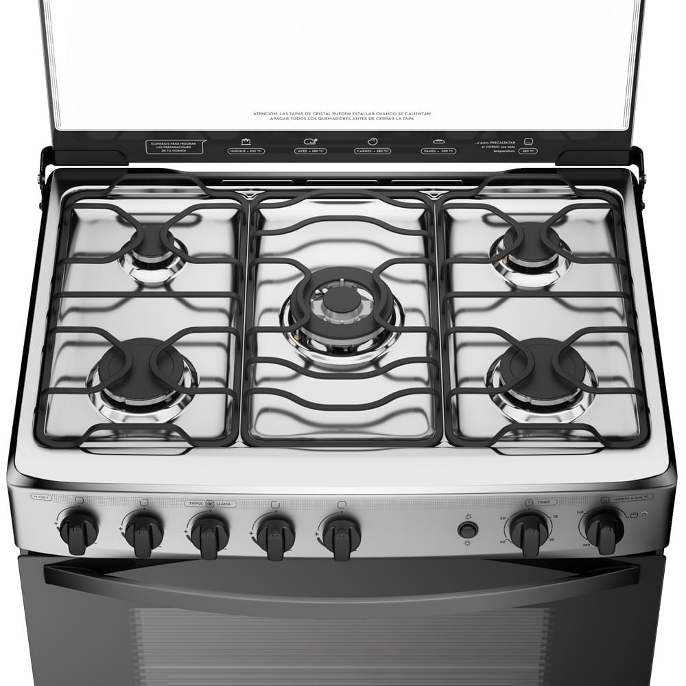 Cocina A Gas 5 Platos Mademsa Triple Llama M 920 T Inox image number 3.0