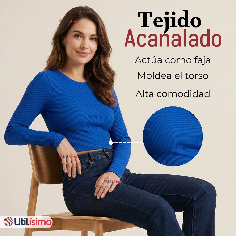 Pack 3 Camiseta Polar Manga Larga Polera Tela Acanalada Colores Surtidos image number 4.0