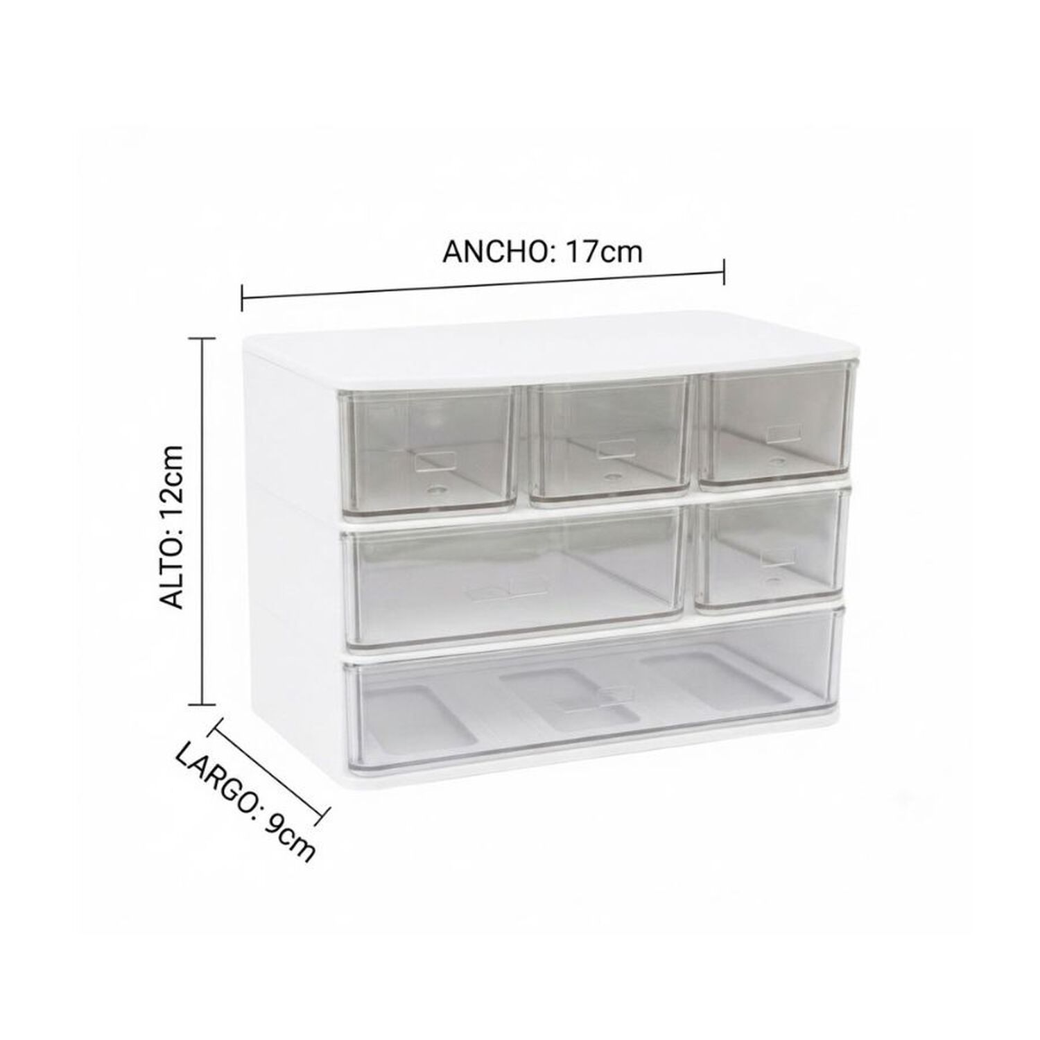 Organizador Escritorio Cajones Pl&aacute;stico Apilable Transparente image number 2.0