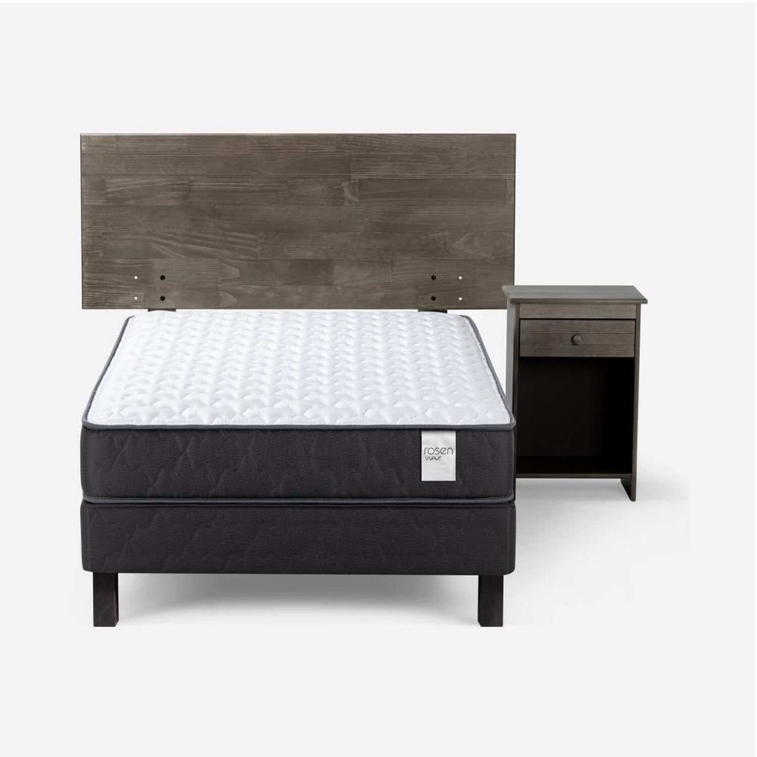 Cama Europea Rosen Wave / 1 Plaza / Base Normal + Set De Maderas Tabor Grafito image number 2.0