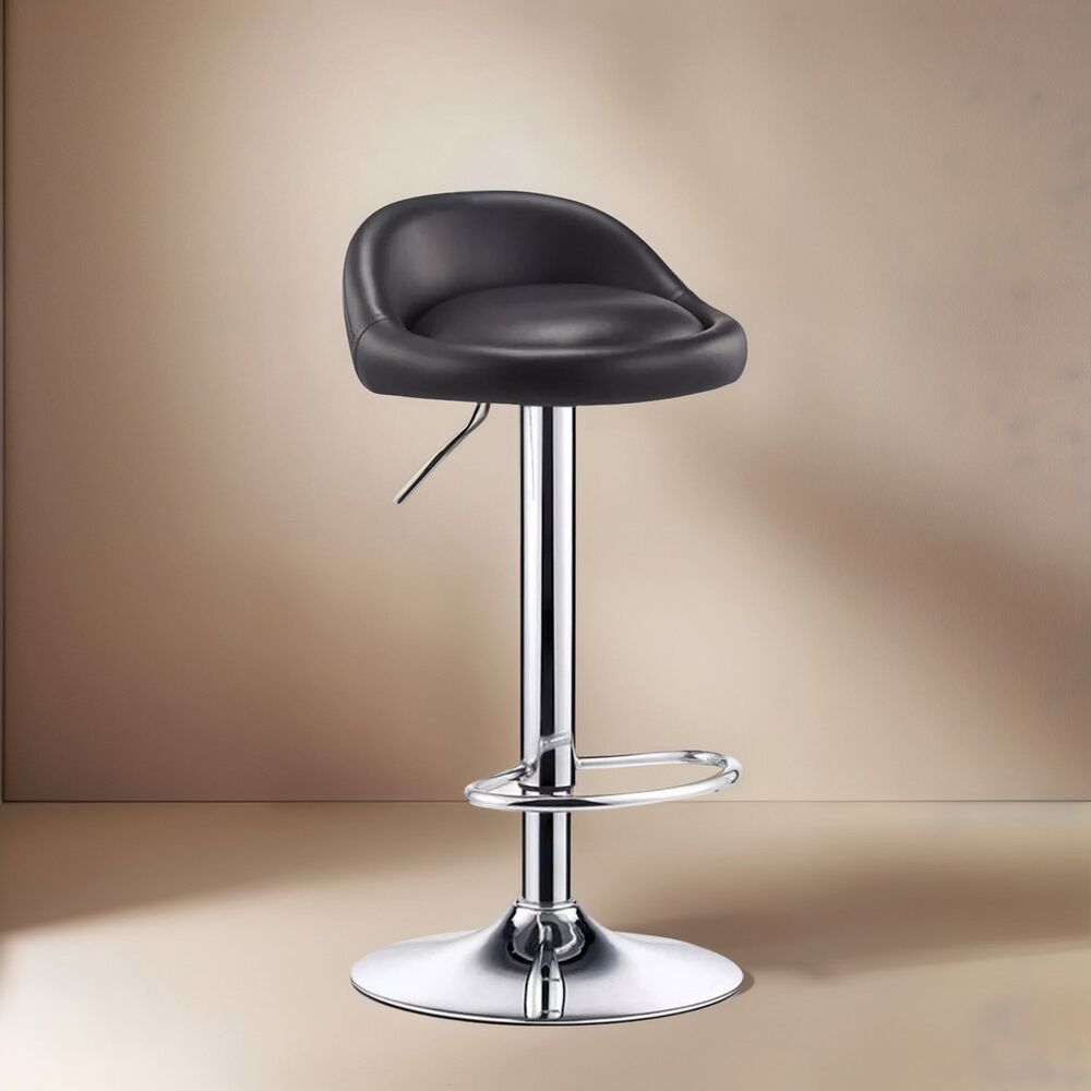 Pack 2 Silla Bar Altura Regulable Taburete Respaldo Negro image number 0.0