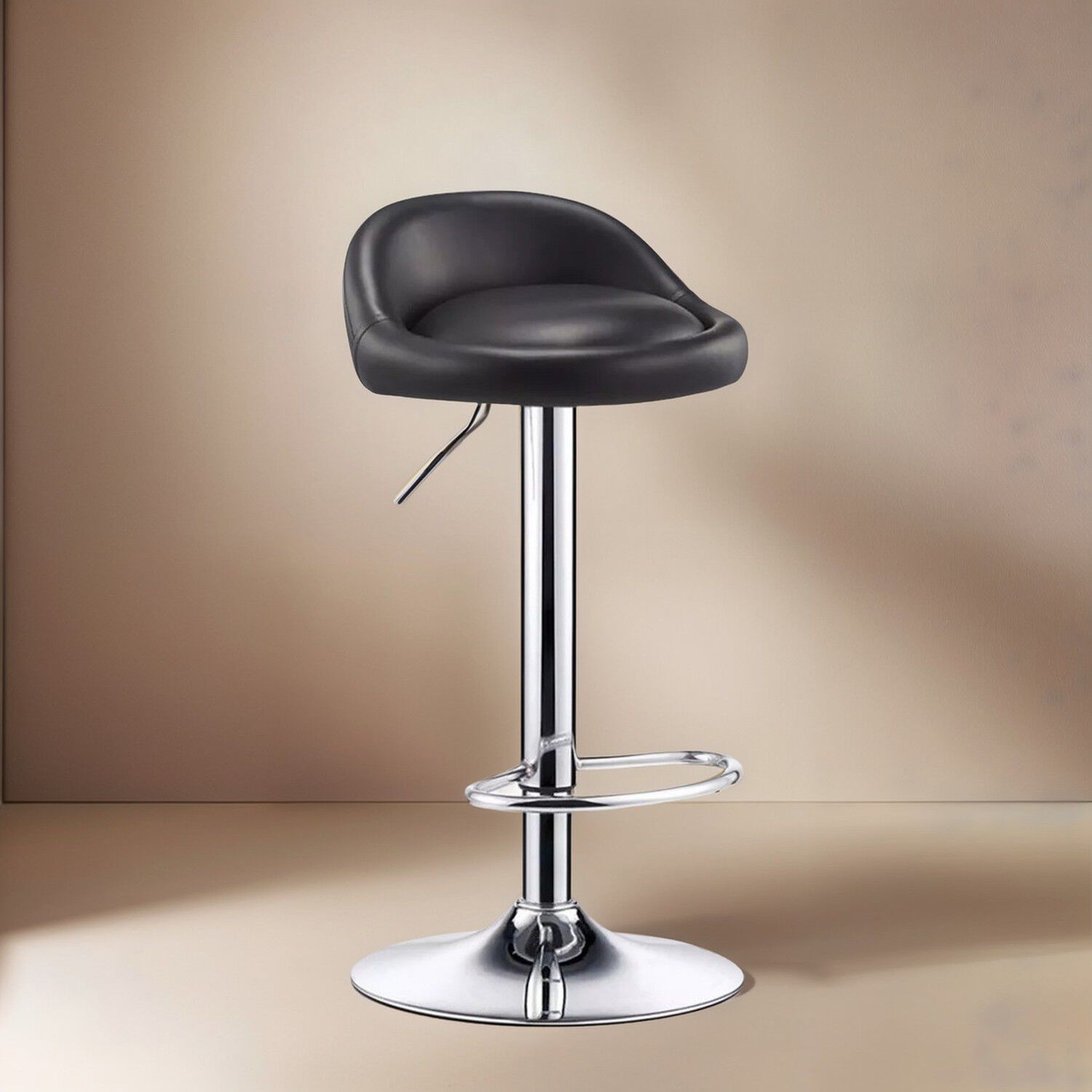Pack 2 Silla Bar Altura Regulable Taburete Respaldo Negro image number 0.0