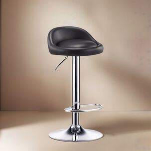 Pack 2 Silla Bar Altura Regulable Taburete Respaldo Negro