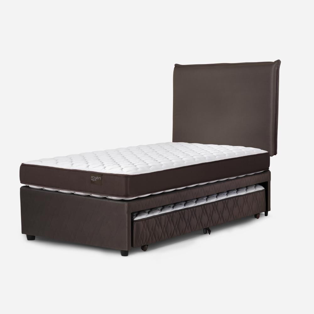 Cama Nido Rosen New Ergo T / 1.5 Plazas / Base Normal + Respaldo Maurice Chocolate image number 1.0