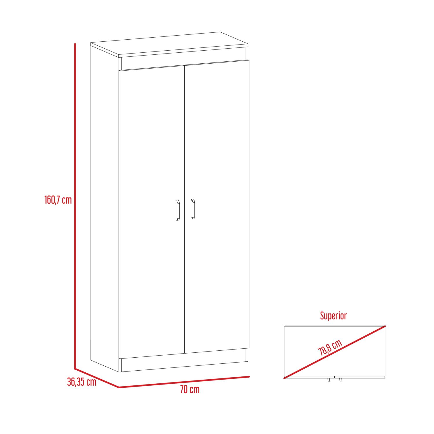 Mueble Alacena 2 Puertas Fm-012c - Caf&eacute; Claro image number 5.0