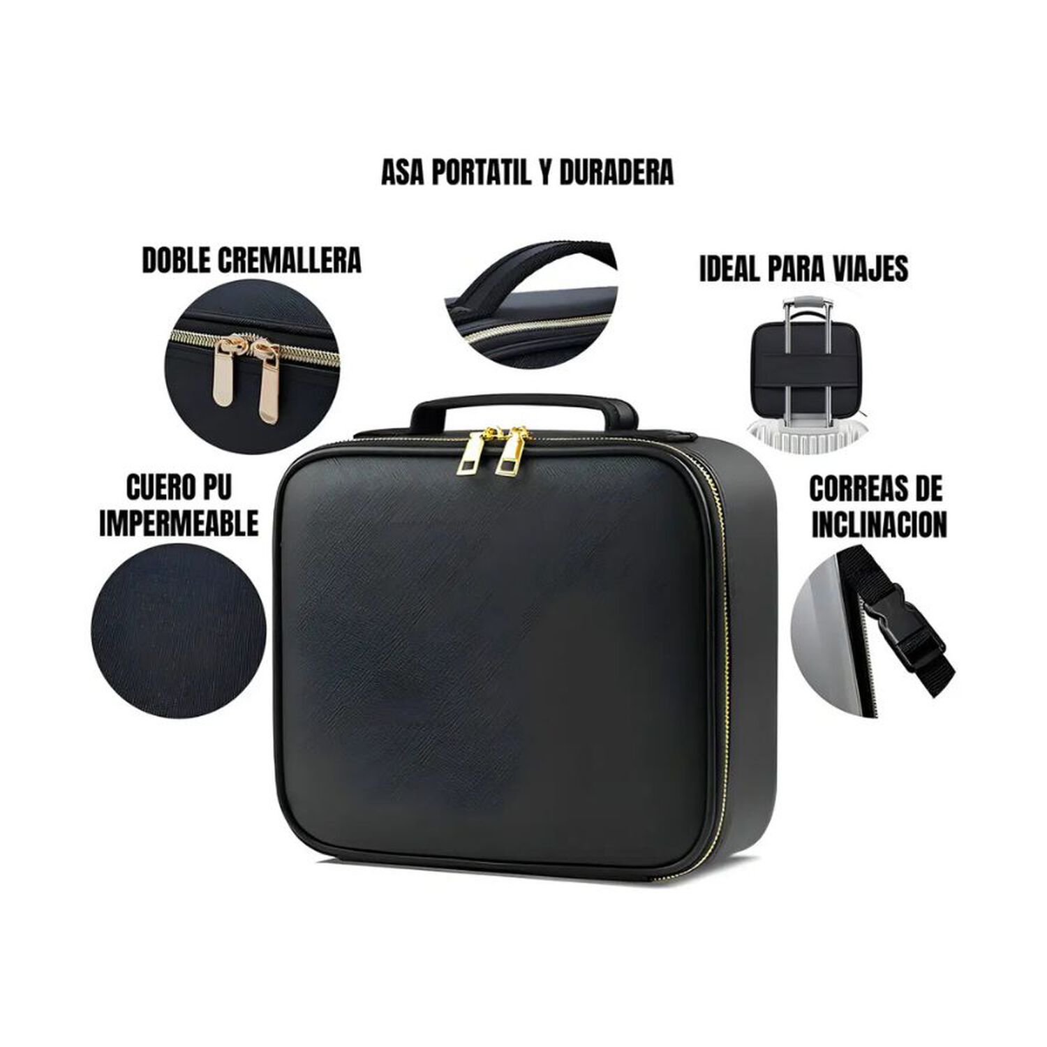 Maletin Maquillaje Con Espejo Led Organizador Portatil image number 2.0