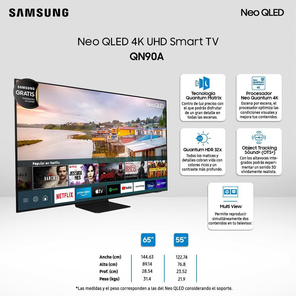 Neo Qled Samsung QN90A / 50" / Ultra HD / 4K / Smart Tv image number 5.0