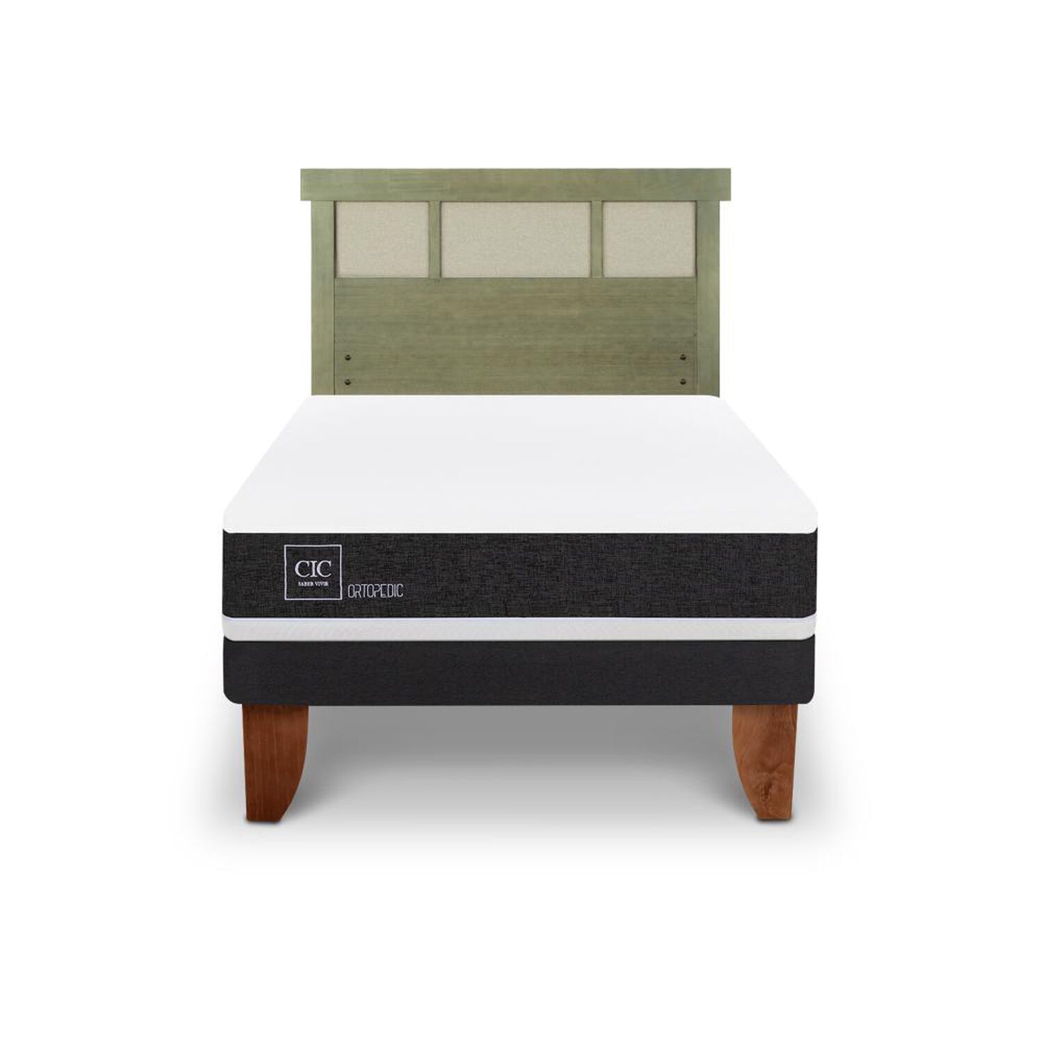 Cama Europea Cic Ortopedic / 1.5 Plazas / Base Normal + Respaldo image number 0.0