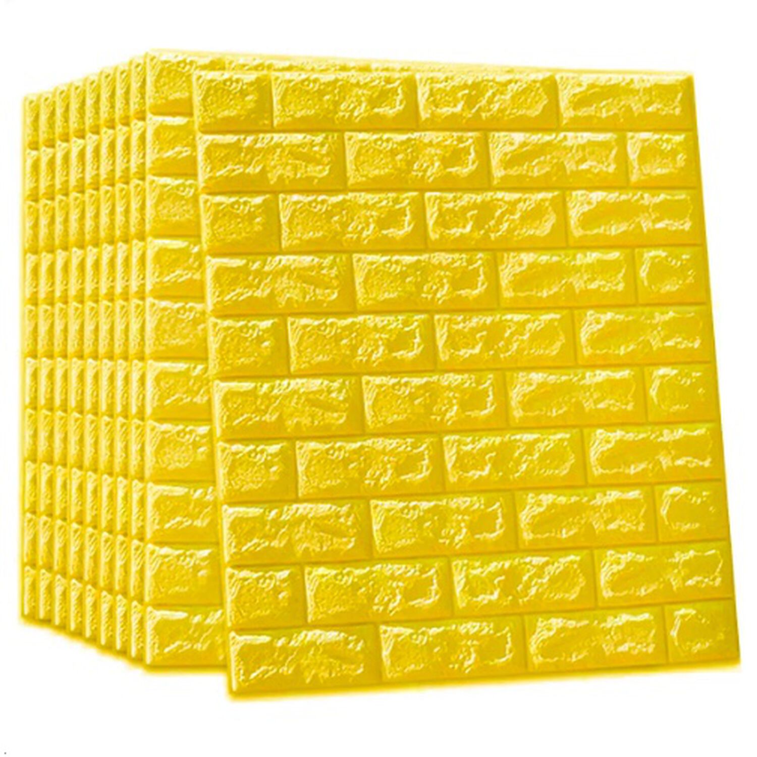 Pack 10 Lamina Papel Mural Autoadhesivo 3d Amarillo image number 0.0