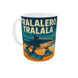 Taza Tibur&oacute;n Caminando Tralalero Tralala Dise&ntilde;o &Uacute;nico 325 Ml