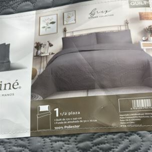 Cubrecama Quilt Reversible 2,5 Plazas Gris - Wonder Collection Martin&eacute;